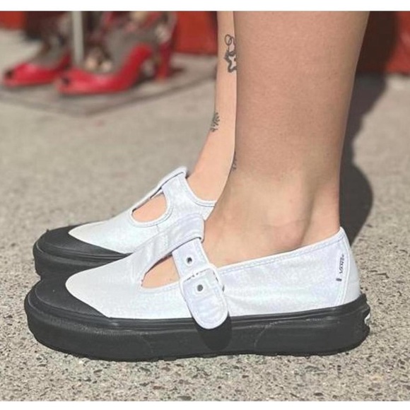 Vans Shoes - Vans Style 93 Mary Jane coated canvas shoes in the white and black size 7